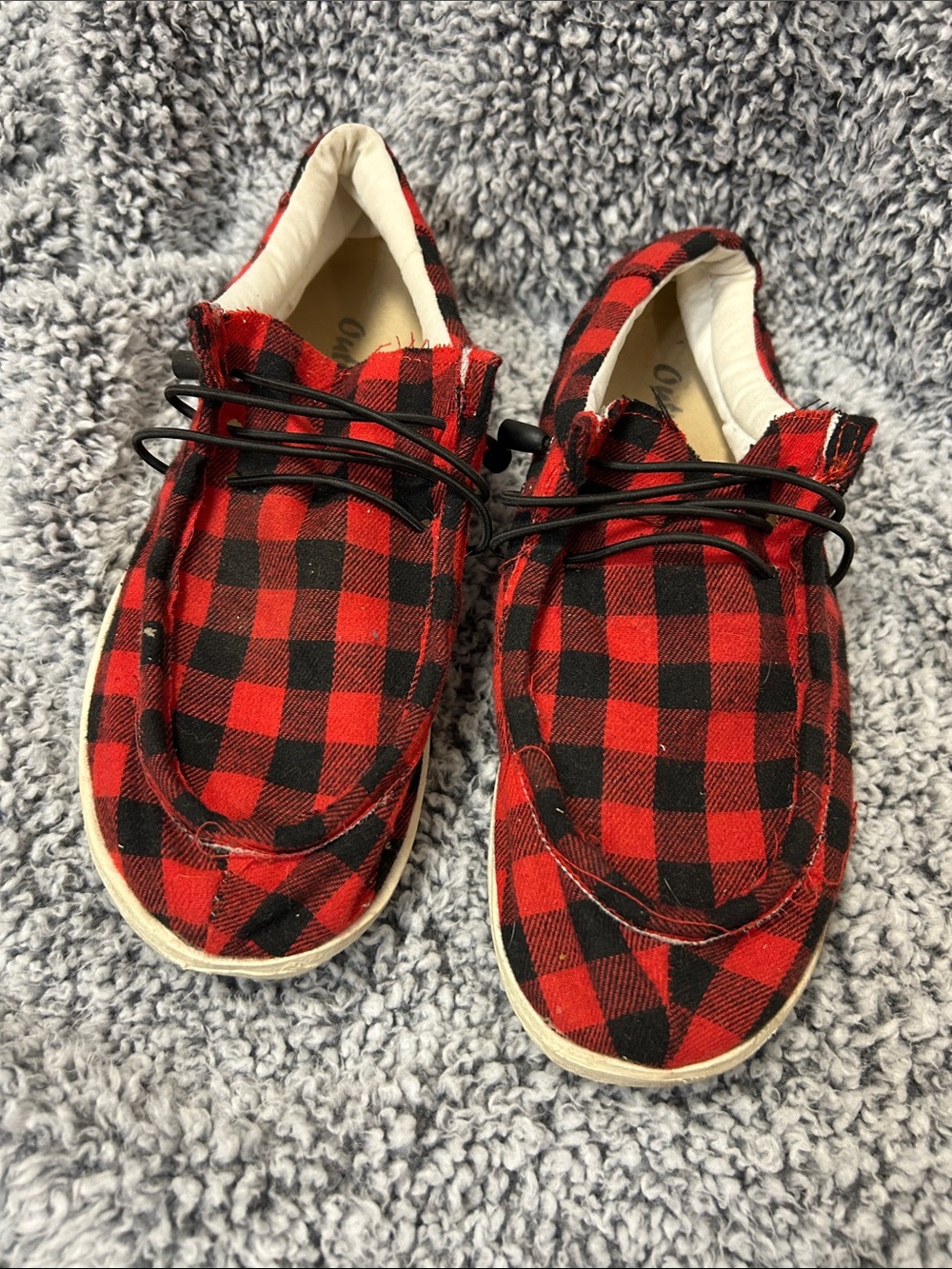 Red & Black Buffalo Plaid Slip-On Shoes